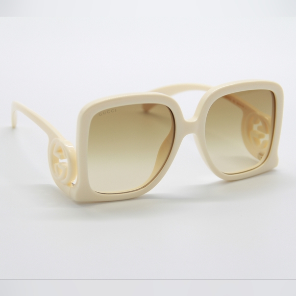 NEW GUCCI GG1326S 002 SQUARE WOMEN NUDE OVERSIZED SUNGLASSES - Picture 12 of 16